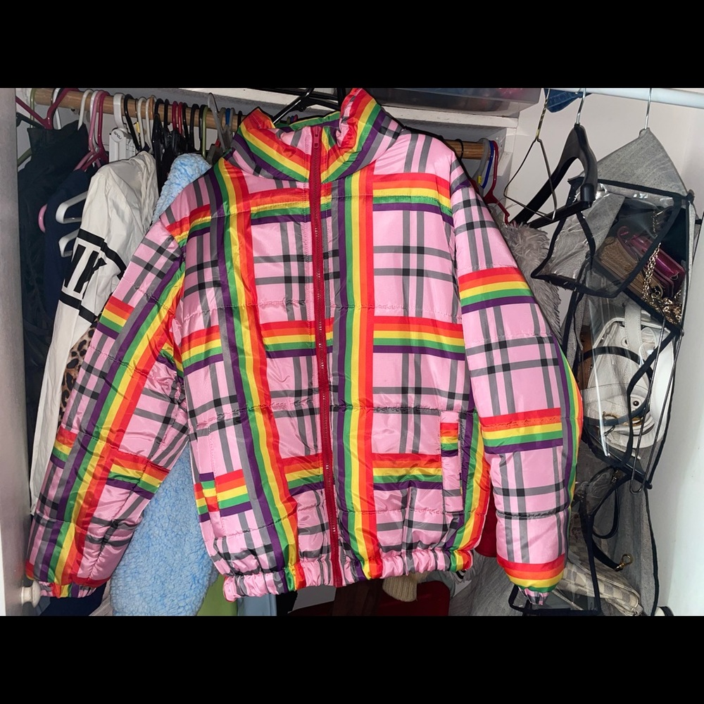 Pink rainbow oversized jacket